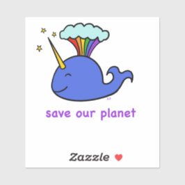 Walvis red de planeet sticker