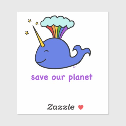 Walvis red de planeet sticker (Vel)