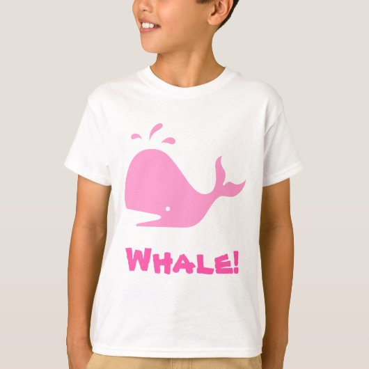 walvis! Roze. Personaliseerbaar T-shirt (Voorkant)