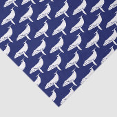 walvis Silhouette Tekening White Blue Tissuepapier (Detail)