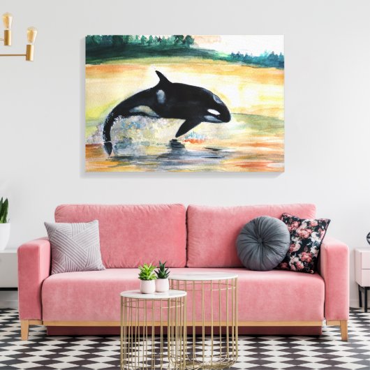 Walvis Single Print wanddecor (Insitu (Woonkamer))