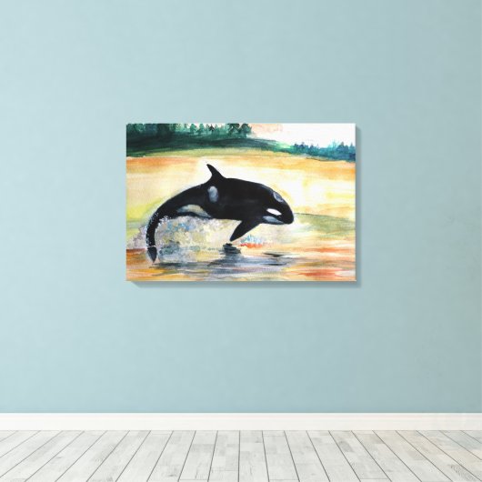 Walvis Single Print wanddecor (Insitu (Houten vloer))