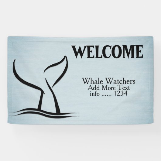 Walvis staart blauw spandoek (Horizontaal)
