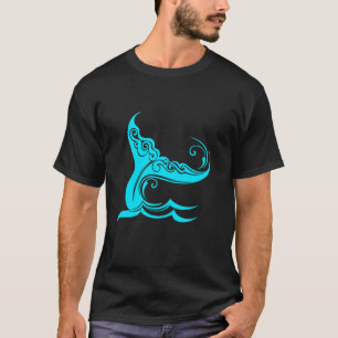 Walvis staart in golven walvis orka redden Zee die T-shirt