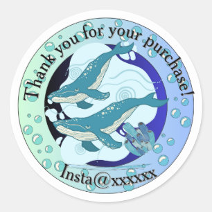 Walvis thema Bedankt sticker