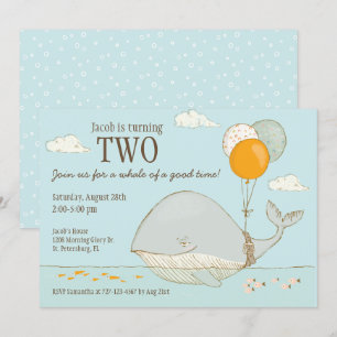 Walvis van een goede tijd 2e verjaardag nautisch t kaart