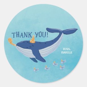 Walvis van een Tijd Feest Bedankt Sticker