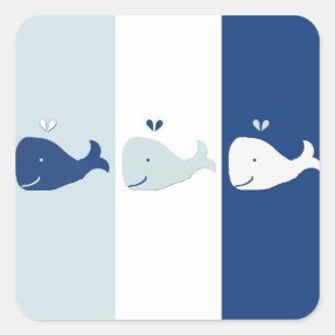 walvis vierkante sticker