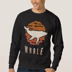 Walvis Vintage Retro Klassiek Dier Zonsondergang Trui
