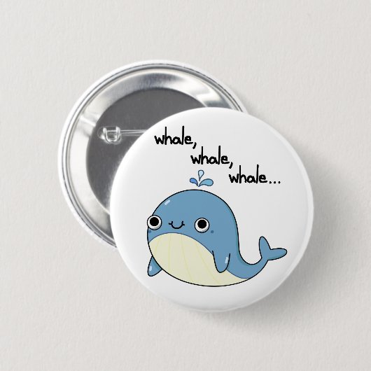 walvis, walvis, walvis Zee Ronde Button 5,7 Cm (Voorkant /achterkant)