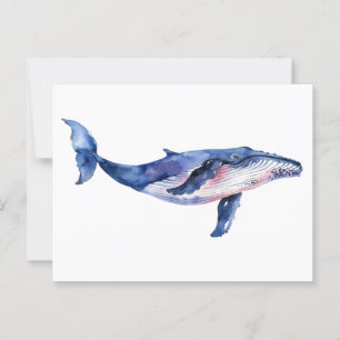 Walvis Waterverf Briefkaart