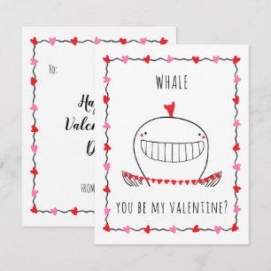 Walvis Zal Je Mijn Valentijn Zijn Grappige Valenti Notitiekaartje