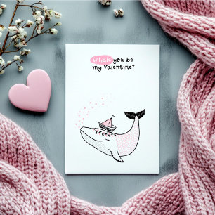 Walvis zal je mijn Valentijn zijn Klaslokaal  Feestdagenkaart