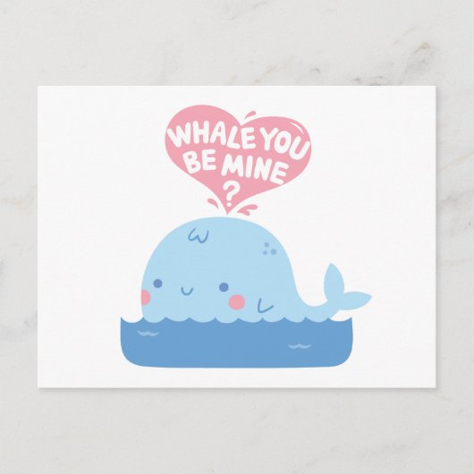 Walvis Zal Je Van Mij Zijn Liefdesverklaring Briefkaart (Voorkant)