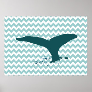 walvisafdruk wanddecor poster