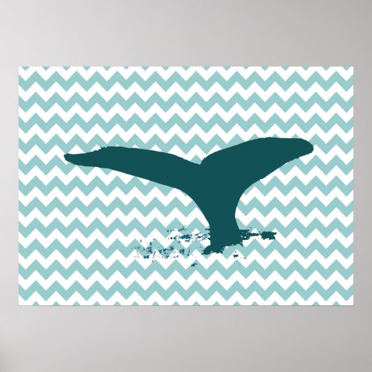 walvisafdruk wanddecor poster (Voorkant)