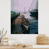 Walvisboot bij pier poster (Keuken)