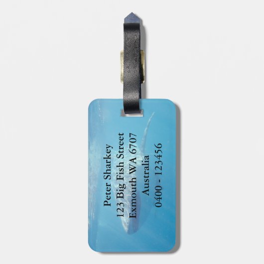 Walvishaai Onderwater Sluiten Bagagelabel (Achterkant verticaal)