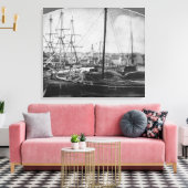 Walvishaven, New Bedford Canvas Afdruk (Insitu (Woonkamer))