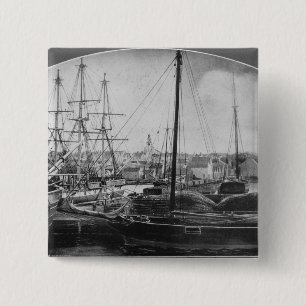 Walvishaven, New Bedford Vierkante Button 5,1 Cm