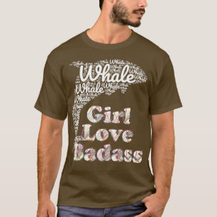 walvismeisje Badass Whale Rainbow Heart houdt van T-shirt