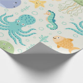 Walvispatroon onder de zee cadeaupapier (Hoek)