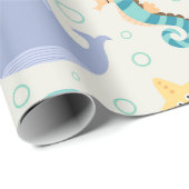 Walvispatroon onder de zee cadeaupapier (Rol Hoek)