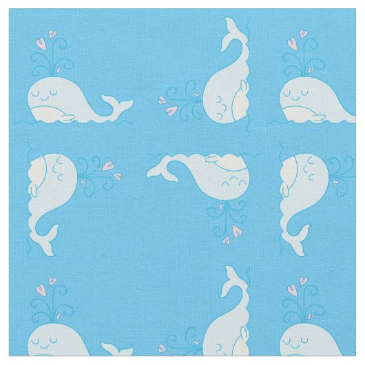 Walvisprint Stof Blauw (Close Up)