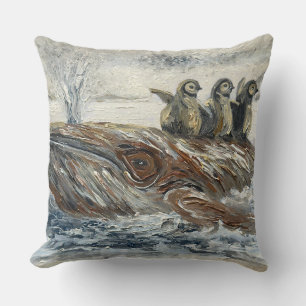 Walvisruiters Whizzy Walvis en Pinguïn Oceaan Kussen