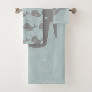 walvissen en bubbels bad handdoek