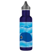 Walvissen en golven Ocean Blue Waterfles (Links)