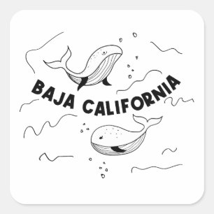 Walvissen in Baja California Vierkante Sticker