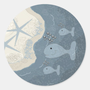 Walvissen in de Oceaan Ronde Sticker