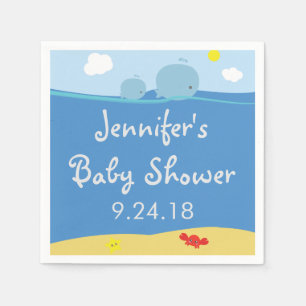 Walvissen onder het Zee Baby shower Napkins Servetten