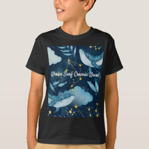 Walvissen Surf Kosmische golven Blauw Constellatie T-shirt