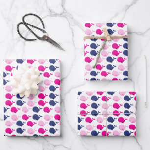 Walvissen, walvispatronen, Zeeen Inpakpapier Vel