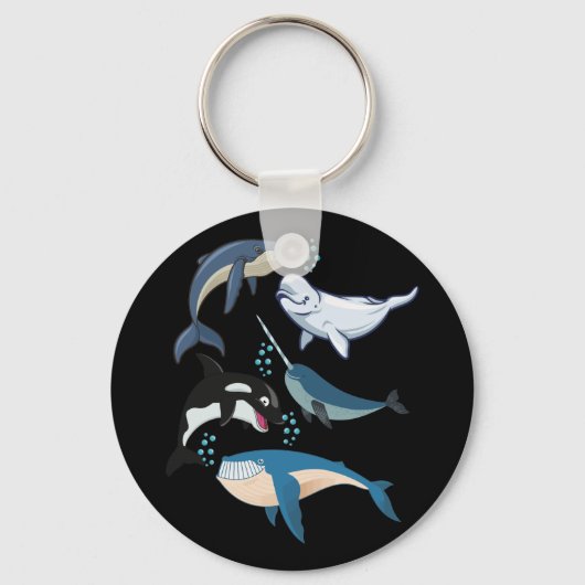 Walvisvis Blue Beluga Orca Sleutelhanger (Voorkant)