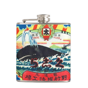  walvisvlees kan heupkolf voorzien van een label heupfles