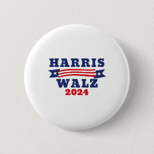 Walz 2024 Amerikaanse vlag Kamala Harris Tim Waltz Ronde Button 5,7 Cm
