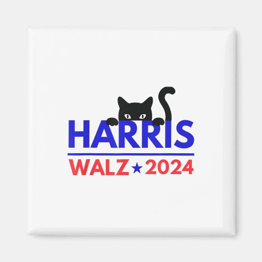 Walz 2024 Grappige Kattenverkiezing Kamala Harris  Magneet (Voorkant)