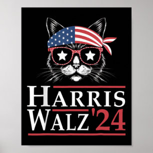 Walz 2024 Grappige Kattenverkiezing Kamala Harris  Poster
