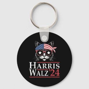 Walz 2024 Grappige Kattenverkiezing Kamala Harris Sleutelhanger