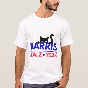 Walz 2024 Grappige Kattenverkiezing Kamala Harris T-shirt