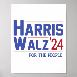 Walz 2024 President Amerikaanse Vlag Kamala Harris Poster