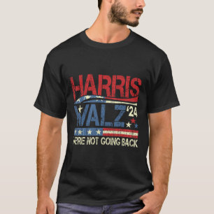 Walz 2024 voor President We gaan niet terug T-shirt