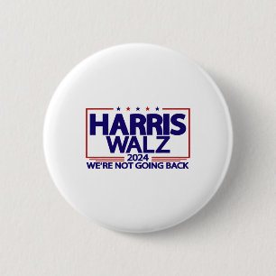 Walz 2024 We gaan niet terug Kamala Harris VP Wa Ronde Button 5,7 Cm