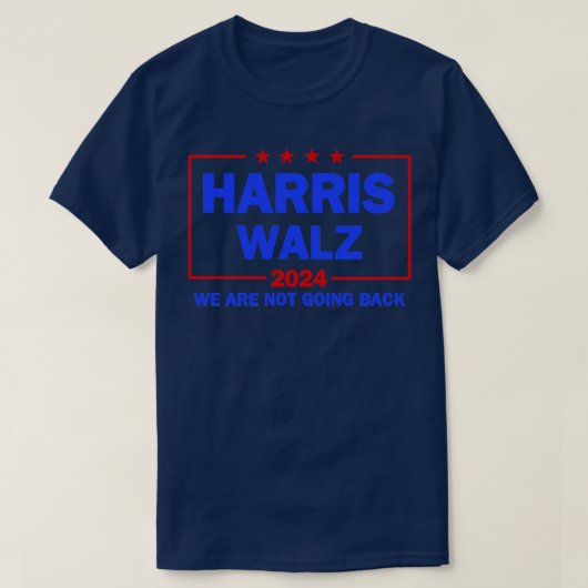 Walz 2024 We gaan niet terug naar wit TShirt (Design voorkant)