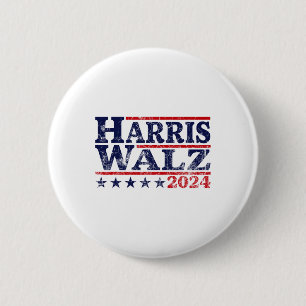 Walz 24 Verkiezing Kamala Harris Tim Waltz 24  Ronde Button 5,7 Cm