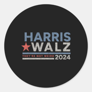 WAlzheimer 2024 Kamala Harris Tim W Niet raar Ronde Sticker