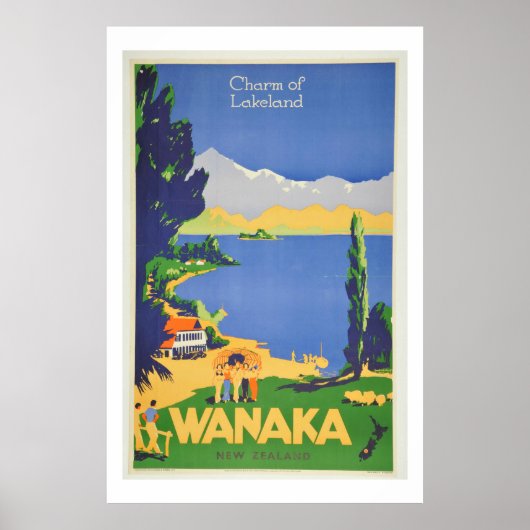  Wanaka Nieuw-Zeelandse reisposter Poster (Voorkant)
